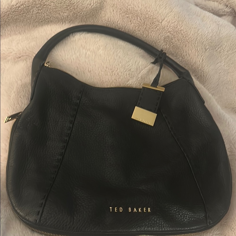 Ted Baker Black Hobo Bag with Minimalist Design